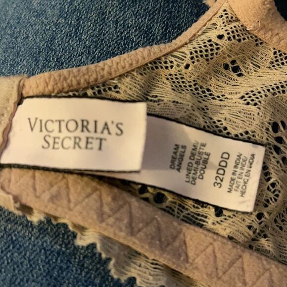 Victorias Secret Dream Angels Lined Demi Bra 32DDD Nude Beige Cream - Picture 13 of 13